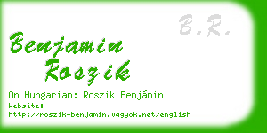 benjamin roszik business card